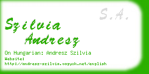 szilvia andresz business card